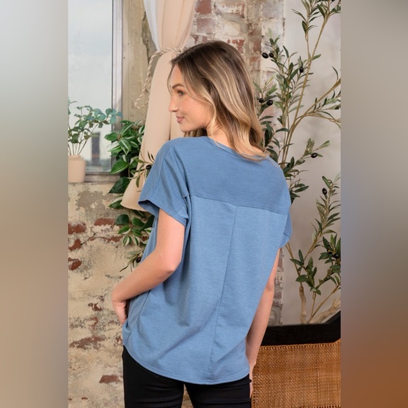 Sew In Love Full Size Exposed Seam Round Neck Short Sleeve T-Shirt - Picture 2 of 7